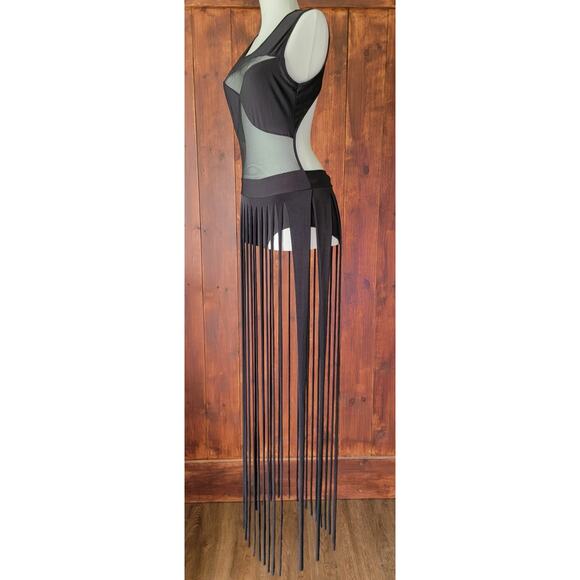 Vintage Uptown USA Black Cut‑Out One‑Piece Swimsuit Size L Made in USA Dramatic - Picture 9 of 16